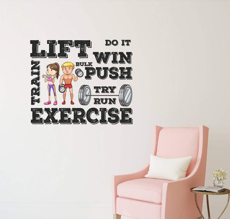 Tuffuk Gym Quotes Large Vinyl Wallstickers for Home Decorations(60 cm x 50 cm)5TZ199