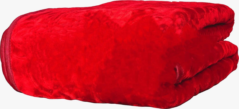 SHOPBITE Double Bed Mink Blanket King Size Heavy Winter Mink Soft AC Room Fleece All Weather Warm Kambal (Red, Double Bed)