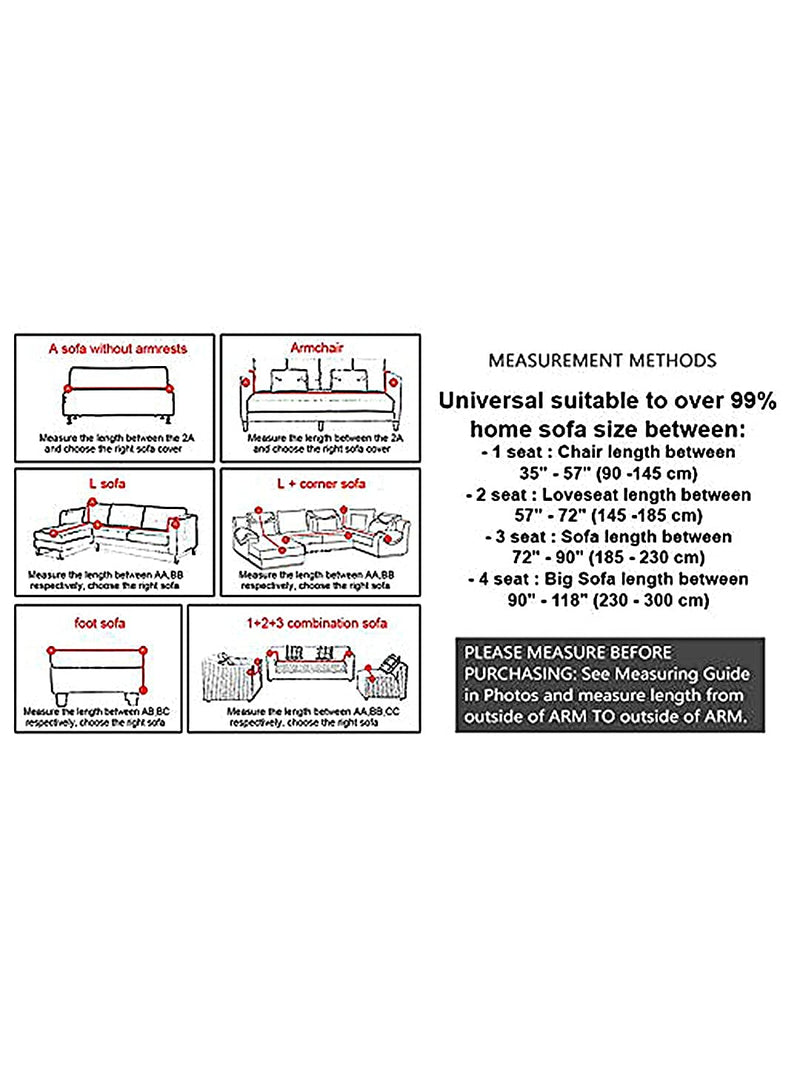 Cortina Three Seater Sofa Cover, Polyster Spandex Stretchable Elastic Sofacover, Printed Design (Black)