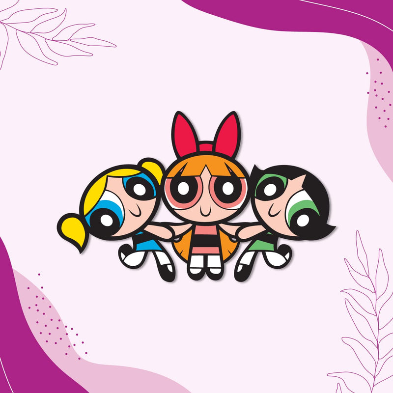 Bhai Please The Powerpuff Girls Wooden Fridge Magnet (Pack of 1) Fun Comic Character Gift and Decoration