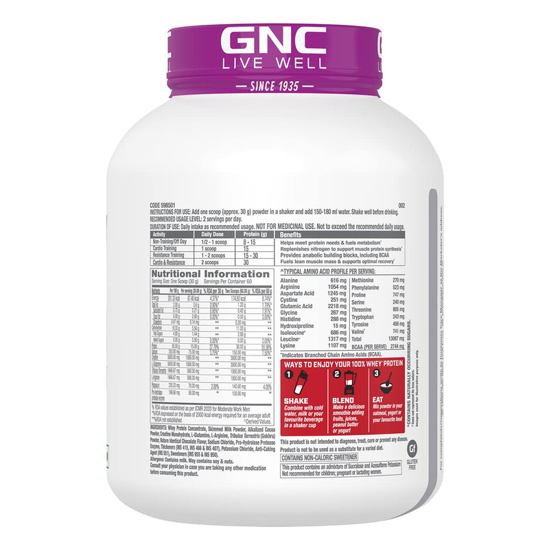 GNC Pro Performance Power Protein| Double Rich Chocolate | 4 lbs & 100% Micellar Casein | | 25g Protein | 15g EAA | 7g BCAA | Chocolate Supreme | 2 lbs COMBO