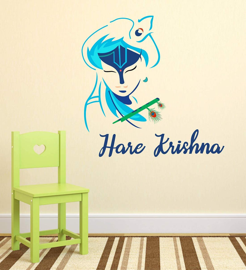 Tuffuk Hare Krishna Large Vinyl Wallstickers for Home Decorations(70 cm x 70 cm)5TZ254