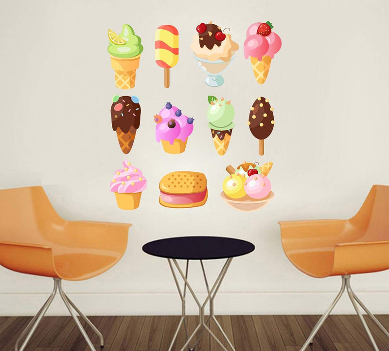 Tuffuk Ice Creams Large Vinyl Wallstickers for Home Decorations(50 cm x 50 cm)4TZ109