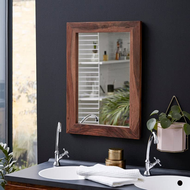 Wellgoodhouse Solid Wood sheesham Wall Mirror/mekup Mirror/Hanging Mirror/Bathroom Design Mirror/Natrual Finish