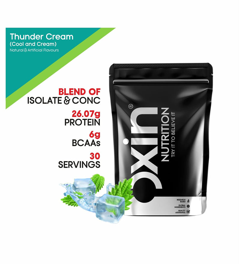 Oxin Nutrition Isolate Whey Protein Blend Powder Supplement Low Carb & Low Fat Zero Sugar Whey Protein from USA - 2lbs (Thunder Cream Fest)