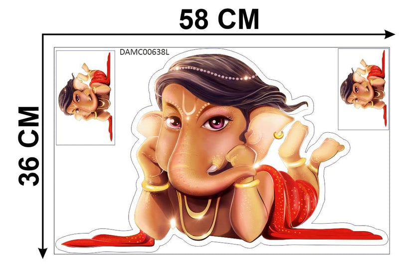 Delight Art Shree Lord Ganesha Ganpati ji Wall Sticker Size - ( 56*37 ) cm Model id - ( DAMC00638L )