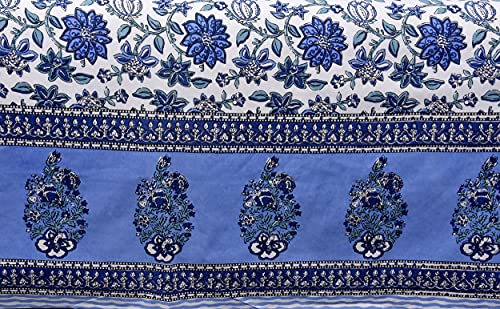 Braise Premium | King Size |100% Pure Cotton | Double Bedsheet with 2 Pillow Covers (Sea Blue)