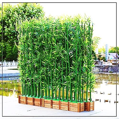 StylishWalls Artificial Bamboo Tree Plant Leaves Sticks Original Bamboo and Polyester without Pot. (10 Pieces; 1 Piece is 6.5 FEET Height, Green)