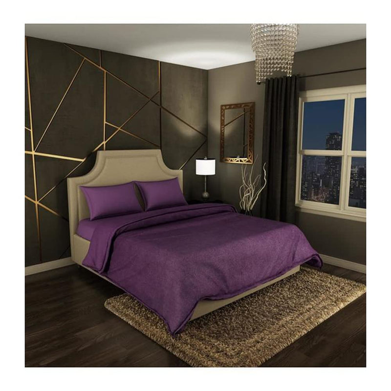 Spaces Cushlon Polyester Fleece Blanket Double Layer Fast Color Feather Touch Innovative Micro Flannel (Solid, 230cmx250cm) - Violet, Skin_Friendly