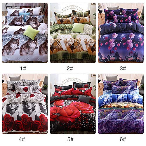 4 Piece/Set Home 3D Ultra Soft Fade Resistant Luxury Bed Sheet Set Bedroom Comfortable Breathable Bedclothes