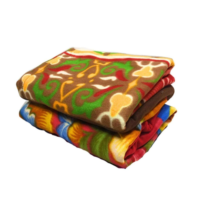 Home Styllish New Premium Fleece 150 TC Blanket (Double 90x90 Inches Multi Colour)