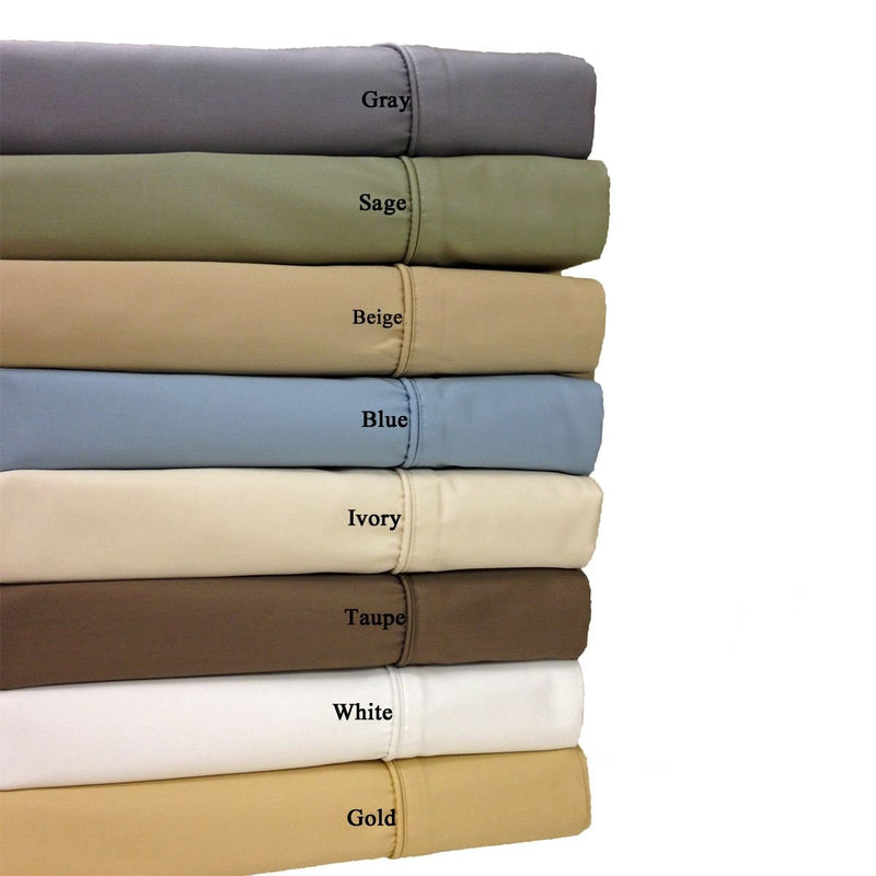 Split-King, White : Split-King: Adjustable King Size White Cotton-Blend Wrinkle-Free Sheets 650-Thread-Count Solid Sheet Set