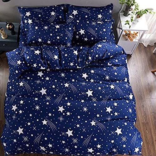 Generic 100% 3D Double BedSheet with 2 Pillow Cover,(01) Queen Size Bedsheet,90x100 Inches, Multi (Star _D35)