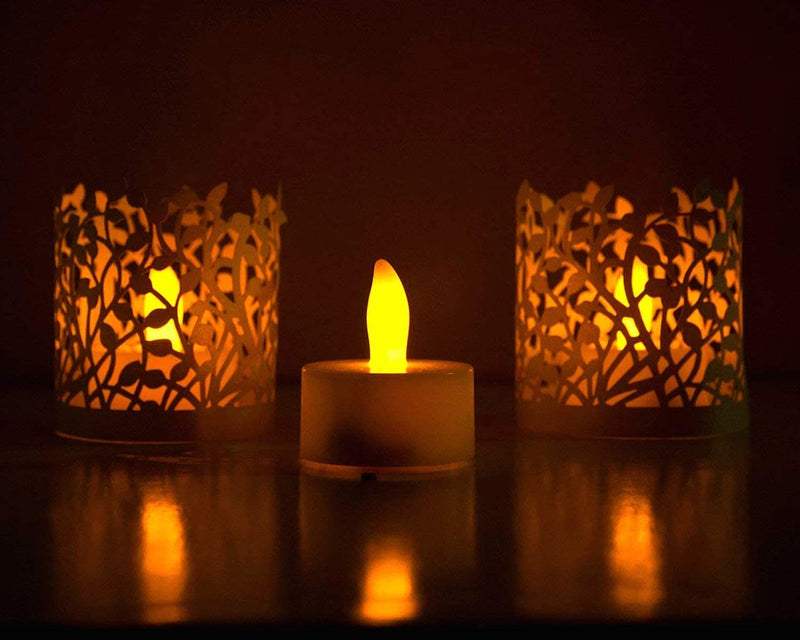 Battery Operated LED Candle Light Diwali Decoration Lights Tealight Wall Lighting Diya Home Decoration 24 Pcs