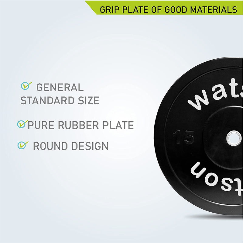 WATSON Weight plates, Bumper Plates, Rubber & Metal Bush, Gym Plates, Weight Lifting Plates (Black- 50Kg Set(2.5Kgx4, 5Kgx4, 10Kgx2))