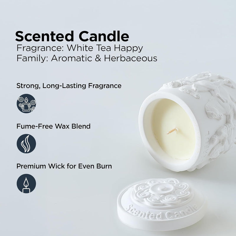 Urbane Home Scented Candles | Fragrance Candles | Candles for Wedding | Candles for Bedroom | Birthday Candles | Valentines Day Gifts Candles | DY-230701A | White