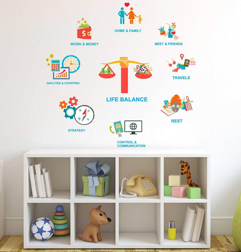 Tuffuk Life Balance Large Vinyl Wallstickers for Home Decorations(100 cm x 100 cm)5TZ285