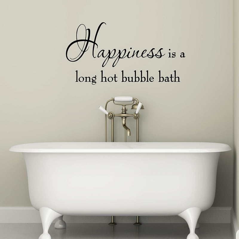 GADGETS WRAP Happiness is a Long Hot Bubble Bath Wall Decal Bathroom Quotes Shower Stickers