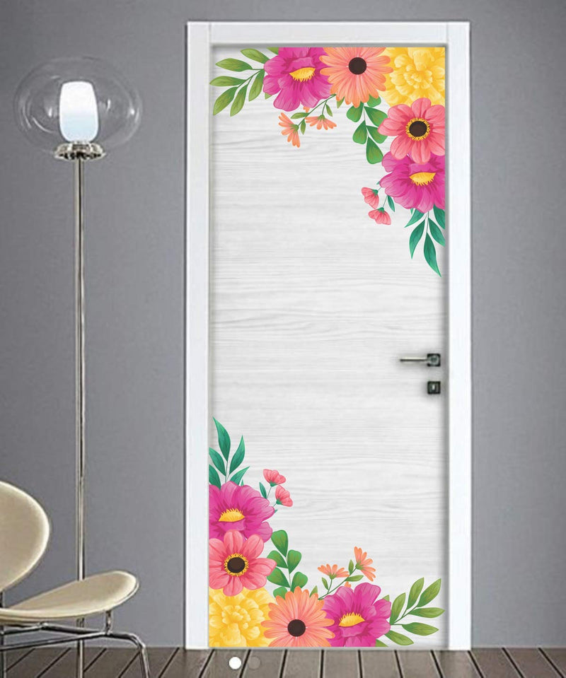 VCREATE DECOR Floral Design Wall Sticker & Dceal (PVC Vinyl,Size-58 CM X 51 CM)