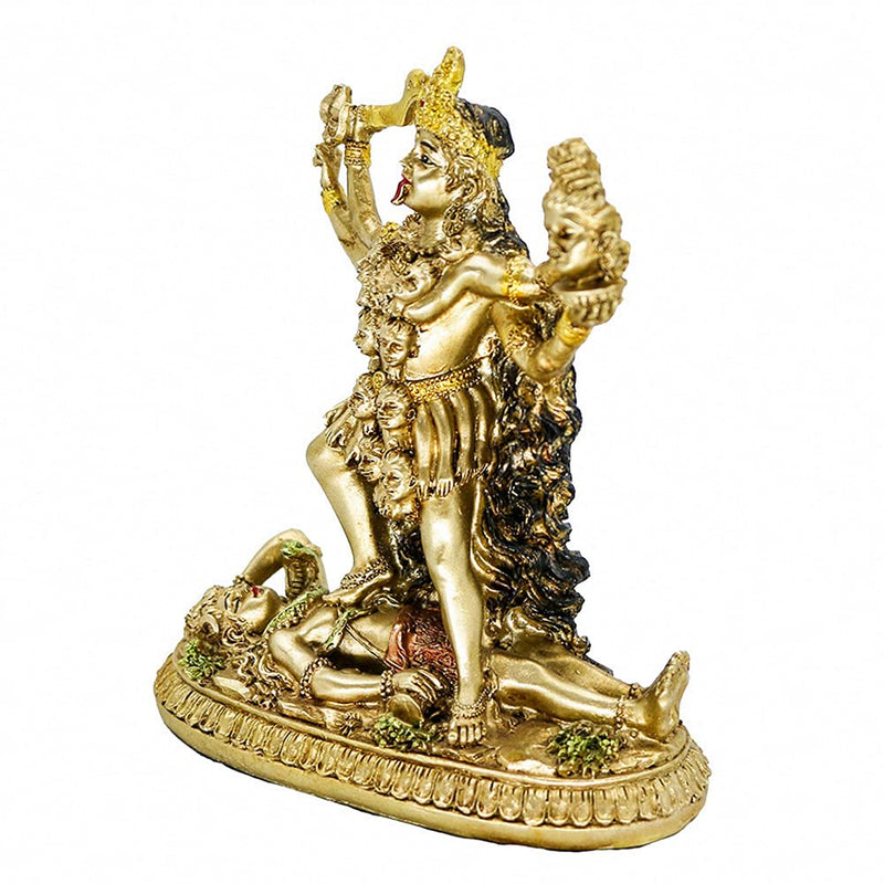 BangBangDa Hindu Goddess Kali Statue Sculpture - Indian God Decorative Antique Idol - India Goddess of Time and Death Figurine Murti Pooja Puja Buddha Temple Mandir Decor