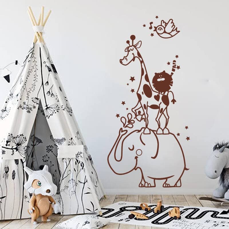 GADGETS WRAP Vinyl Decal Sticker Elephant Hippo Giraffe Cat Brown (Item Finish Size : 112cm x 54cm)