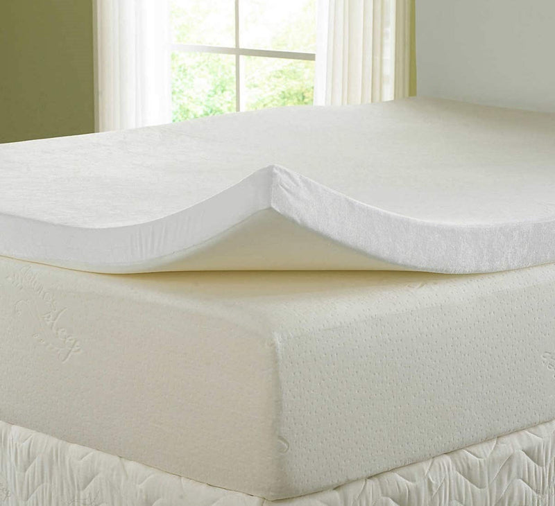 PumPum 1 Inch Memory Foam Mattress Topper with Premium Cover (72 X 35 X 1) White