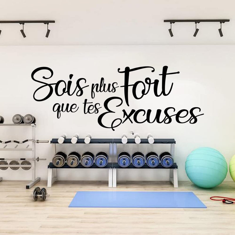 GADGETS WRAP Vinyl Decal Sticker French Gym Quote Be Stronger Than Your Excuses (Item Finish Size : 130cm x 49cm)