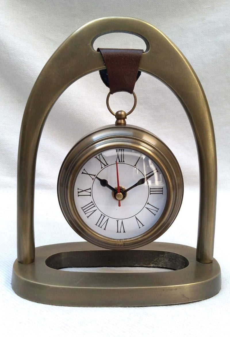 Q Time Handicraft A Beautiful Brass Hanging Table Top Clock for Office Decor & Gift