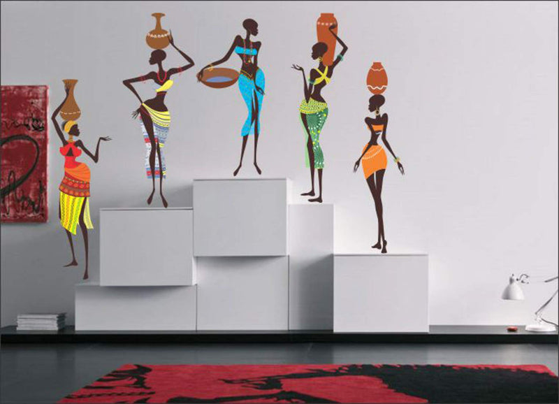 Walltech African Lady Wall Sticker| Beautiful Design Wall Decoration Sticker