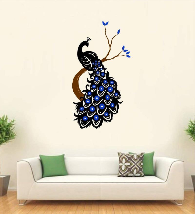 Byte Shop Beautiful Peacock on Tree Vinyl Wall Stickers