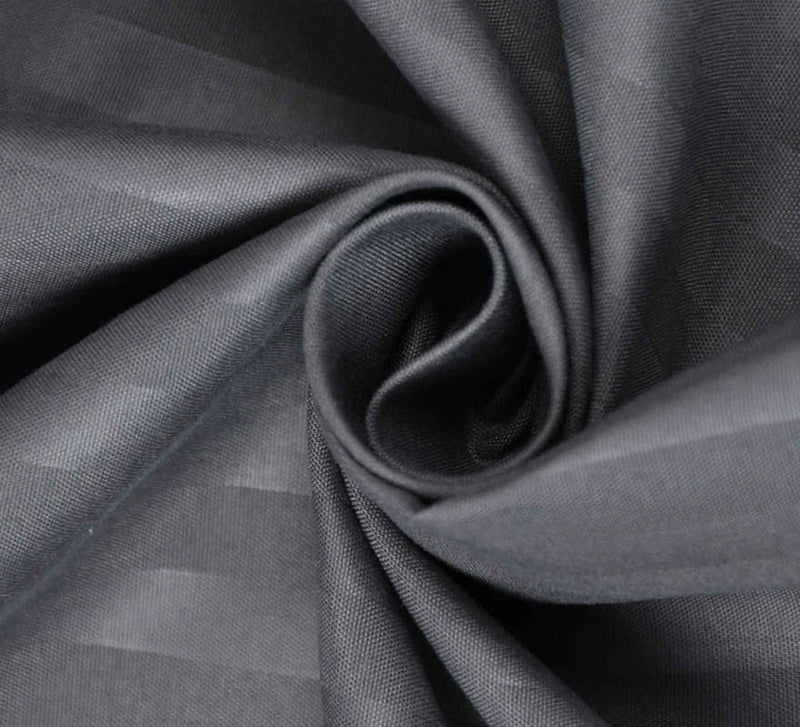 Roman 300 TC Glace Cotton Satin Stripes Plain Single Bedsheet with One Pillow Covers for Home, Hotels and Guest House-Dark Grey