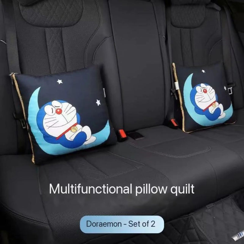 Mirramor Pillow Blanket for Car and Home Use, Two in One Folding Blanket for Naps, Pillow Blanket for Outdoor Travel (DOREMON)