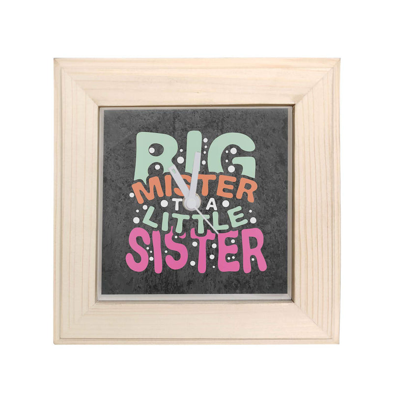 TheYaYaCafe Yaya Cafe� Birthday Rakhi Gifts for Brother, Desk Clock Big Mister to A Little Sister 6x6 inches Canvas,