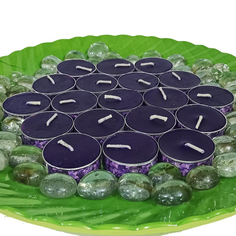 Charanam Tea Light Aroma Candle 20 Pcs Pack - Lavender (Pack of 3)