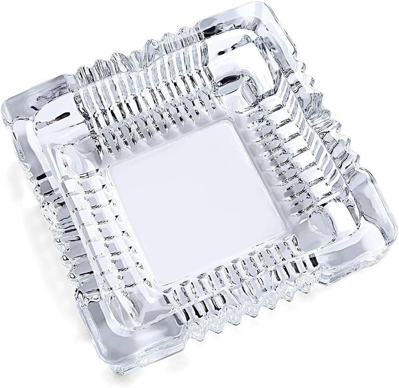 Prachi Enterprise Square Glass Ashtrays for Cigarettes,Cigar Smoking for Home, Car, Balcony for Home Office In/Outdoor Tabletop