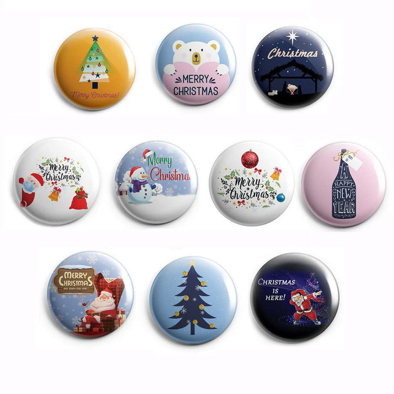 AVI Multi Colour Metal Fridge Magnets Pack of 10 Christmas Wish Design C10MR8002452