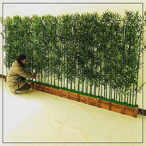 StylishWalls Artificial Bamboo Tree Plant Leaves Sticks Original Bamboo and Polyester without Pot. (10 Pieces; 1 Piece is 6.5 FEET Height, Green)