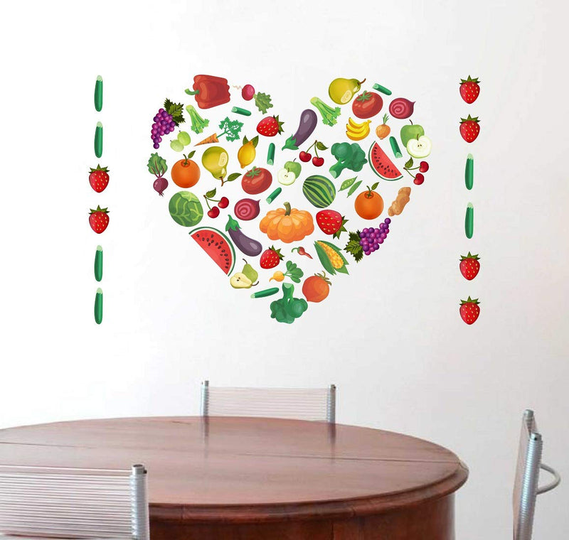 Tuffuk Fruits & Vegtables Large Vinyl Wallstickers for Home Decorations(70 cm x 40 cm)5TZ046