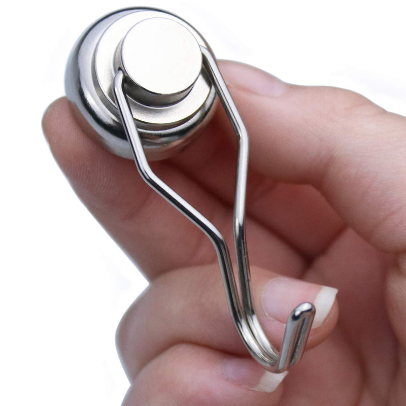 Swivel Swing Magnetic Hook 55LB【 New Upgraded】，Powerful Refrigerator Magnetic Hooks,Strong Neodymium Magnet Hook, Perfect for Refrigerator and Other Magnetic Surfaces - Pack of 10