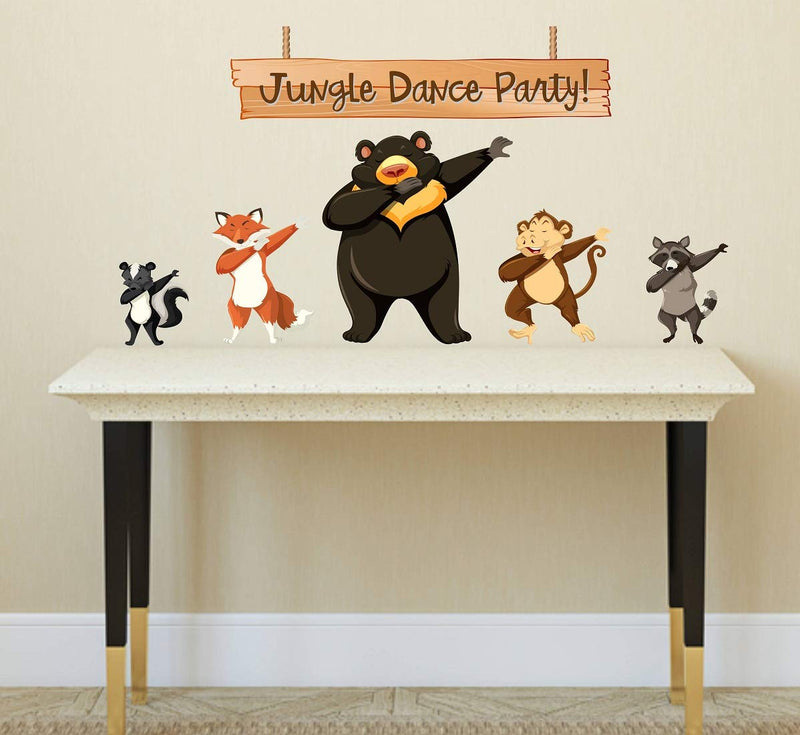 Tuffuk Jungle Dance Party Large Vinyl Wallstickers for Home Decorations(100 cm x 50 cm)5TZ222