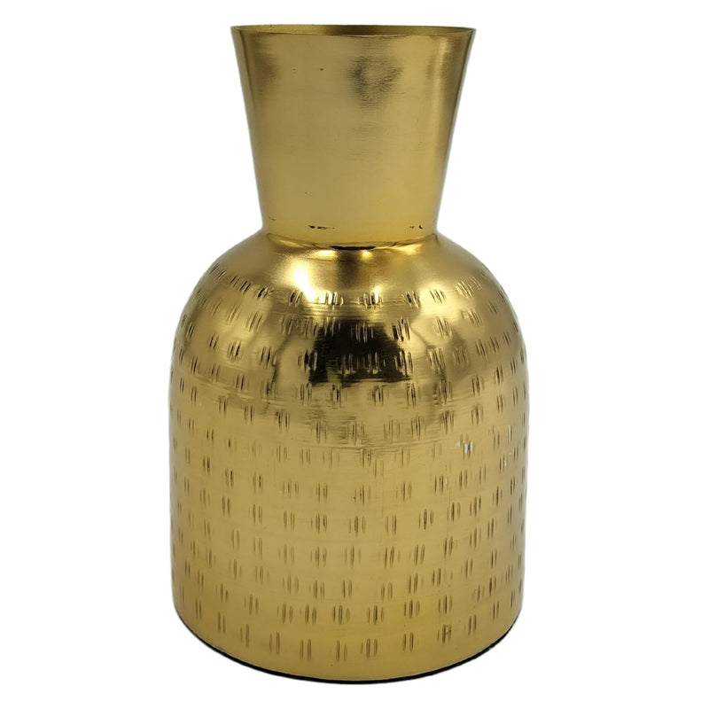 10Club Hammered Gold Metal Vase | Elegant Flower Vase for Home Decor | Unbreakable (H - 6.2 inch, 230 Grams) - 1Pc (without Flower) - Ideal for Gifting