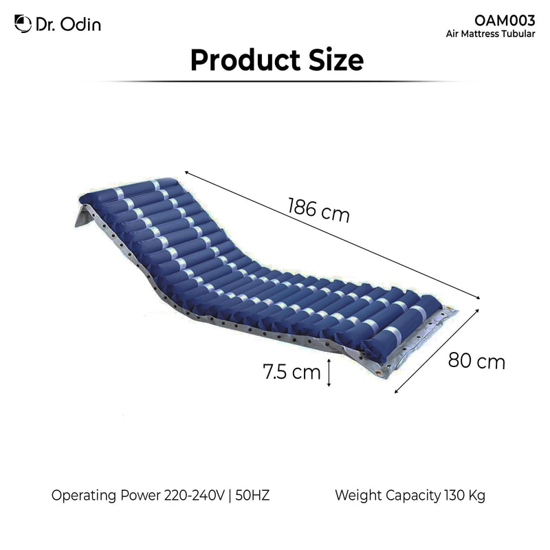 Dr. Odin OAM003 Anti Bedsore Air Mattress Tubular | Pressure Relief, Adjustable, and Portable | Make in India (Small)