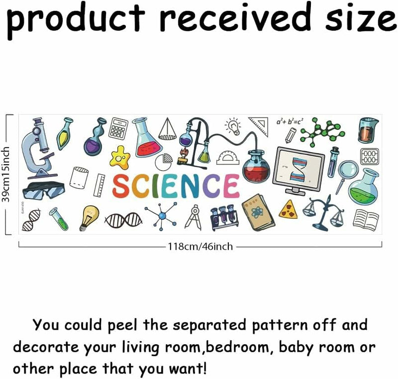 GADGETS WRAP Science Theme Wall Sticker Experimental Tools Wall Decal and Murals Teaching Tools Laboratory Decor Wall