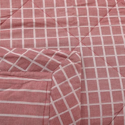 maspar Adore 100% Natural Cotton Filling Summer AC Quilt/Quilted Bed Cover/Comforter, 152 x 250 cm, Single, Red