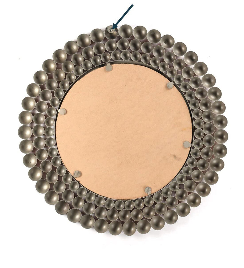 Urban Hamlet Iron Round Balls Decorative Mirror Wall Mounted Hanging Mirror Sculpture (Brown)