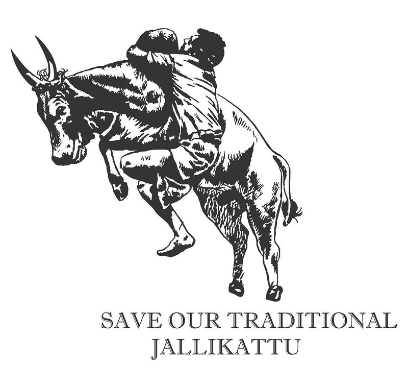 Tuffuk Save Jallikattu Large Vinyl Wallstickers for Home Decorations(80 cm x 70 cm)5TZ043