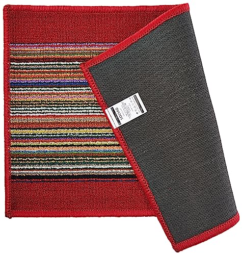 Amazon Brand - Solimo Premium Polypropylene Home Decor Doormats (Pack of 2, Purple & Red), Rectangular, 58 x 38 cm