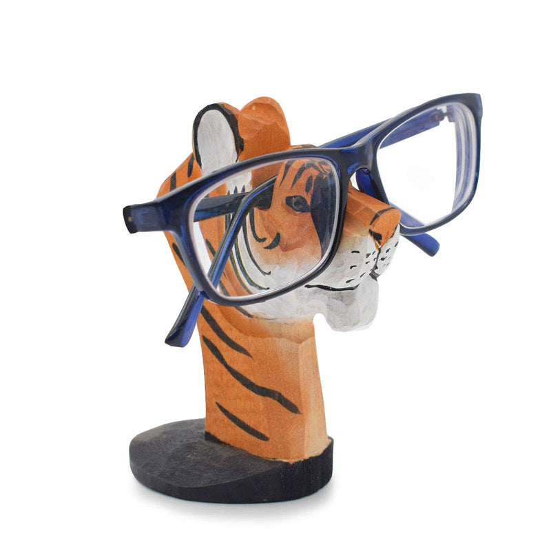 VIPbuy Handmade Wood Carving Eyeglasses Spectacle Holder Stand Sunglasses Display Rack Home Office Desk Décor Gift (Tiger)