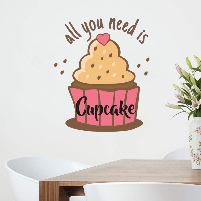 VCREATE DECOR Cupcake Wall Sticker & Dceal (PVC Vinyl,Size-58 CM X 41 CM)