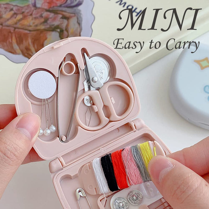 RIANZ Mini Travel Sew Kit Beginner Mini Sewing Box Pocket Folding Sewing Kit, with Sewing Needle, Thread, Cutton, Pin, Scissors, Clip, Needle Threader - 1 Pc